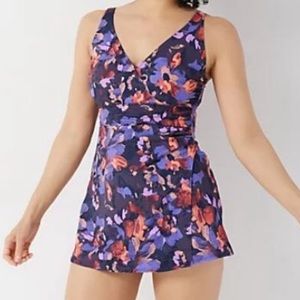 NWOT Denim & Co. Wrap Front Swimsuit Size 8